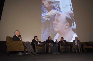 From left: Host Leonard Engelman, Hitchcock director Sacha Gervasi, and Oscar nominees Howard Berger, Peter Montagna and Marin Samuel. (Photo by: Matt Petit/©A.M.P.A.S.)