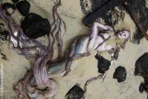 A mermaid body sculpted by Joel Harlow