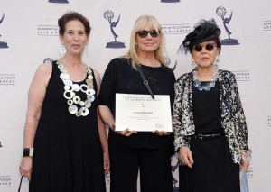 From left: Academy governor Betsey Potter, Emmy nominee for Behind Thee Candelabra Ellen Mirojnick and curator/president of the Costume Designers Guild/Academy governor Mary Rose. (Photo by Frank Micelotta/Invision for Academy of Television Arts & Sciences/AP Images)
