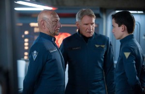 From left: Ben Kingsley, Harrison Ford and Asa Butterfield Star in Ender’s Game