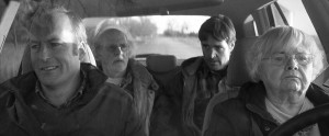 From left: Bob Odenkirk, Bruce Dern, Will Forte and June Squibb in Nebraska. (Photo courtesy of Paramount Pictures).