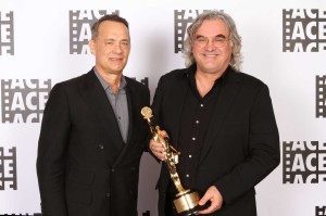 Tom Hanks with ACE Golden Eddie Filmmaker of the Year honoree, Paul Greengrass.