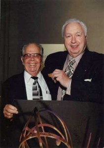 Hank Rieger (left) with Tom Sarnoff, both past presidents of the Television Academy.