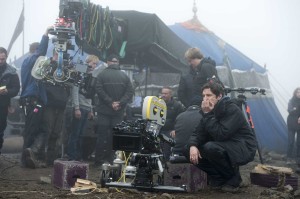 Director Gary Shore on the set of Dracula Untold.
