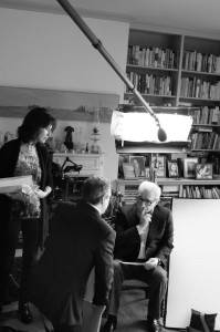 From left: Margaret Bodde, David Tedeschi and Martin Scorsese. (Photo Credit: Brigitte Lacombe/Courtesy of HBO).