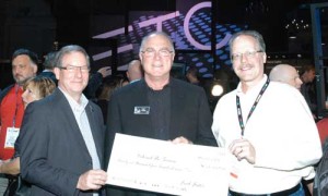 From left: Rick Rudolph, chair of the PLASA Foundation; Fred Foster, CEO of ETC; and Mark Heiser, treasurer of the PLASA Foundation.