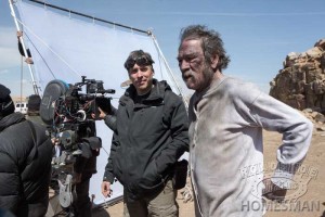 Tommy Lee Jones on the set of The Homesman.