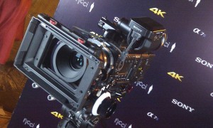 A Sony F55 on display at a launch party for Alias Maria, which opened the the 55th Cartagena International Film Festival.