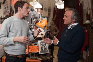 Anton Yelchin (left) and director Joe Dante on the set of Burying The Ex. (Photos by Suzanne Tenner).