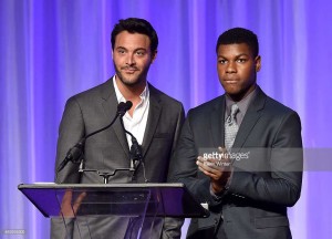 Actors Jack Huston and John Boyega accepted a grant on behalf of Exceptional Minds at the HFPA annual grants banquet on August 13. (Photo courtesy of Getty Images, Kevin Winter). 