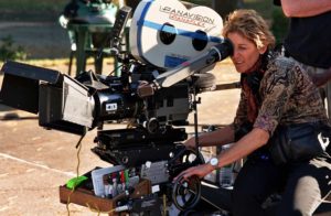 Cinematographer Nancy Schreiber, ASC on the set of "Loverboy."   Photo by:  Macall Polay