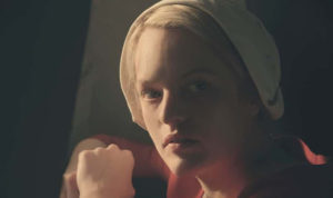 Elizabeth Moss in The Handmaiden's Tale. Picture by MGM/Hulu.