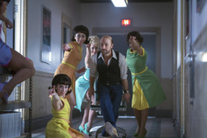 FOSSE VERDON "Me and My Baby" Episode 3 (Airs Tuesday, April 23, 10:00 pm/ep) -- Pictured: (center) Sam Rockwell as Bob Fosse. CR: Michael Parmelee/FX