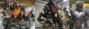 From LtoR: Tibbers and Annie Statue built for Riot Games, Grom built for Blizzard Ent., The Heavy Creature from Alien Outpost