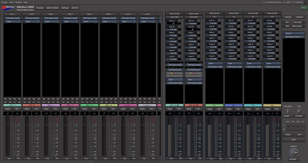 Harrison Mixbus VPM audio mixing platform