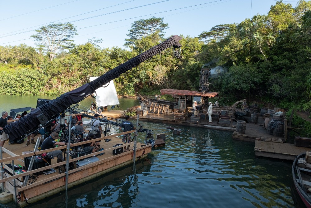 On the set of Jungle Cruise (Photo by Frank Masi)